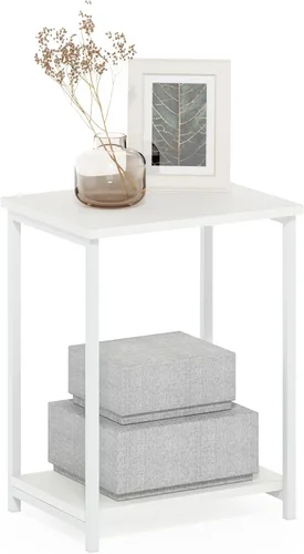 Vista 19 de Furinno Mesa auxiliar con marco de metal simplista, 1 paquete, pino ámbar