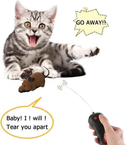 Vista 3 de Greatstar Juguete de rata a control remoto, mouse electrónico inalámbrico, el mejor regalo para tus gatos, perros, mascotas, niños y niños, amor
