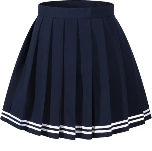 Vista 45 de Faldas plisadas a cuadros de cintura alta para mujeres y niñas, talla grande, uniforme escolar, mini disfraces de cosplay