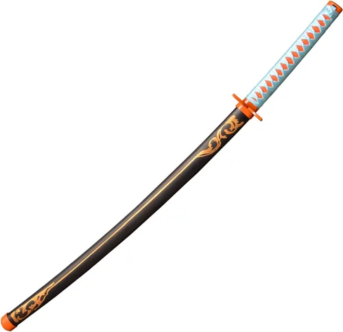Vista 2 de Sword fort Sharp Katanas de espiga completa de acero de alto carbono, espada Demon Slayer de metal real, sobre 41 pulgadas, espada samurái de anime
