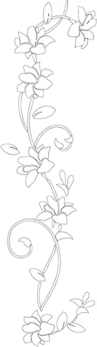 Vista 4 de Adhesivo decorativo de pared de vinilo extraíble de flores de ratán blanco mate de 6'' x 22