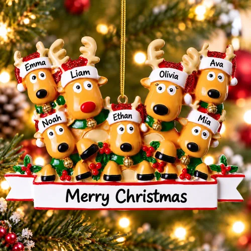 Vista 9 de Bemaystar 2025 Adornos Personalizados de Primer Navidad del Bebé - Adornos de Navidad de Resina Hechos a Mano con Nombre y Año - Adornos de Navidad