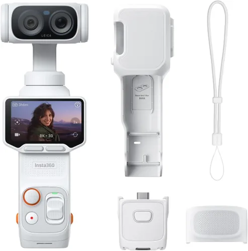 Vista 18 de Insta360 Luna Ultra Creator Bundle - Cámara de vlogging de 8K con lentes Leica duales, zoom de 12 ×, sensor de 1 pulgada, pantalla táctil negro