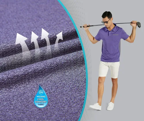 Vista 54 de V VALANCH Polo de golf de manga corta para hombre, estilo casual, con cuello que absorbe la humedad