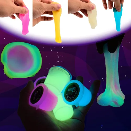 Vista 7 de Paquete de 12 kits de slime de galaxia que brilla en la oscuridad, recuerdos de fiesta para niñas y niños, juguete de alivio del estrés para bolsas