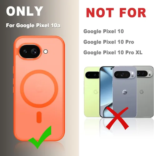 Vista 401 de Funda para Google Pixel 10 Pro XL, cubierta magnética mate, color negro Fit for MagSafe, Screen Protector included, Shockproof Military Grade