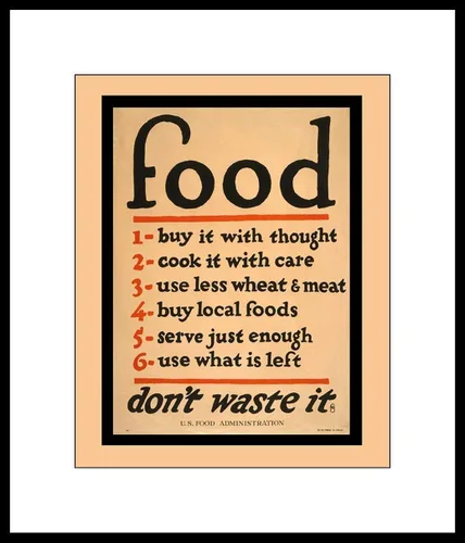Vista 3 de Arte de la cocina "Comida" vintage sin marco reproducción cartel o impresión