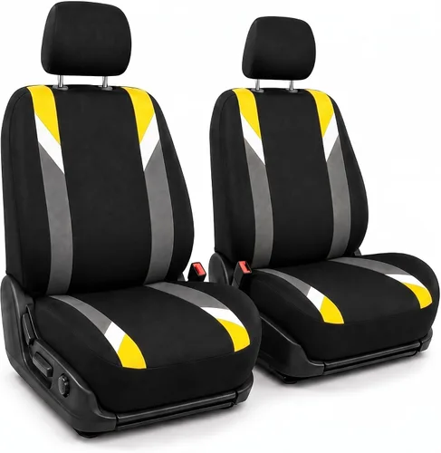 Vista 16 de FH Group Juego delantero de fundas de asientos de automóvil de tela para asientos de respaldo bajo con reposacabezas extraíble, ajuste universal