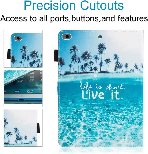 Vista 6 de Dteck Funda para iPad mini 5/4/3/2/1, elegante y ligera de cuero sintético tipo folio con cartera, funda inteligente