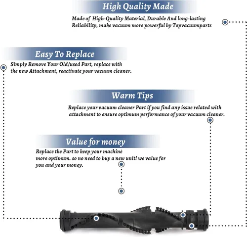 Vista 3 de Pieza de repuesto para Bissell Easy Vac PowerForce Compact Brush Roll # Comparar con la parte 2037627