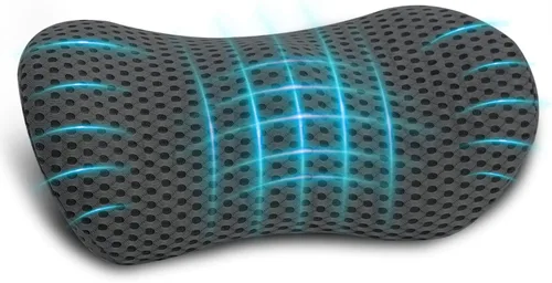 Vista 13 de Almohada lumbar, almohada de apoyo lumbar de espuma viscoelástica para silla de oficina y asiento de automóvil, almohada de apoyo para aliviar