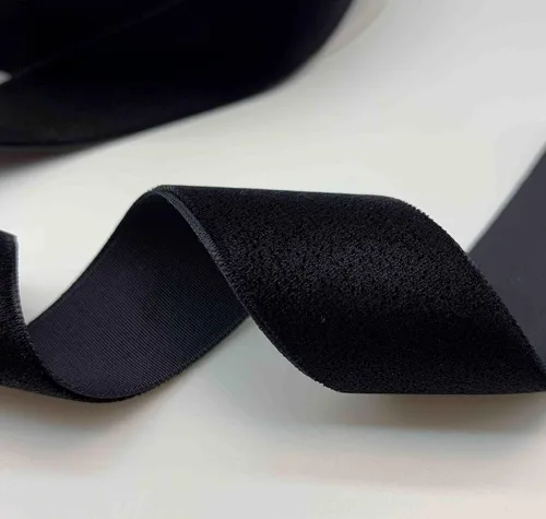 Vista 3 de Cinta de terciopelo negro de un solo lado, carrete de 1 pulgada por 10 yardas