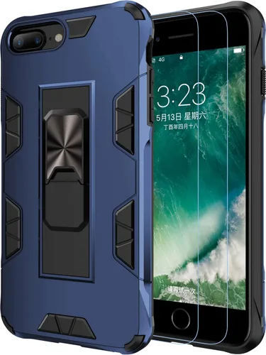 Vista 12 de Funda para iPhone 8 Plus 7 Plus 6 Plus con protector de pantalla de grado militar integrado con soporte de apoyo, armadura resistente a prueba