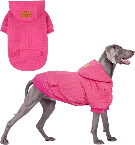 Vista 25 de BEAUTYZOO - Sudadera con capucha para perros con agujero para correa y bolsillo, suéteres para perros pequeños, medianos y grandes, niños y niñas