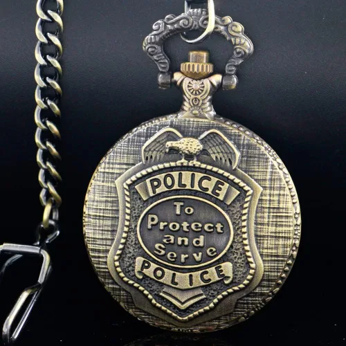 Vista 2 de Tiong Reloj de bolsillo con diseño clásico de números arábigos de cuarzo con cadena, regalos de cumpleaños