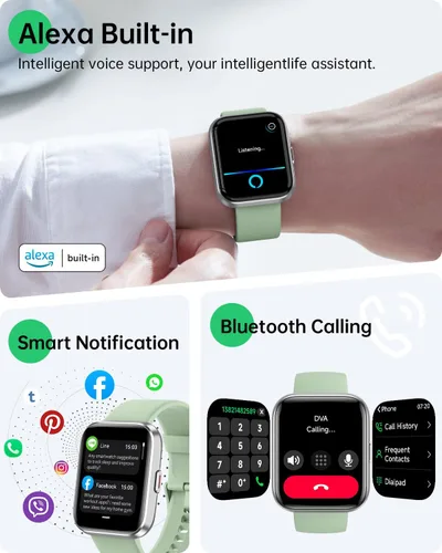 Vista 2 de Relojes inteligentes para mujeres y hombres – Reloj inteligente compatible con iPhone Android, Alexa, alertas de llamadas y notificaciones