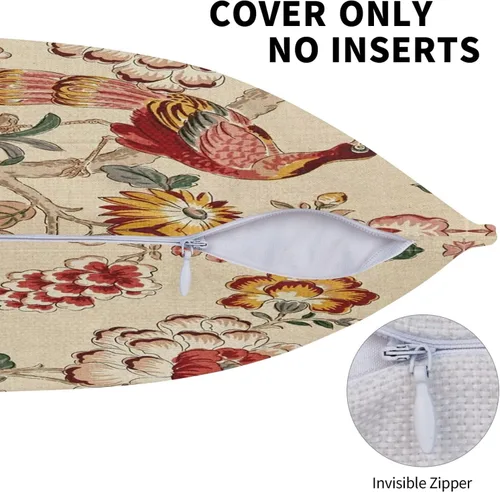 Vista 5 de ChangQingArt Fundas de almohada de lino y algodón, color pavo real, 18 x 18 pulgadas, cuadradas, fundas de almohada para sofá cama