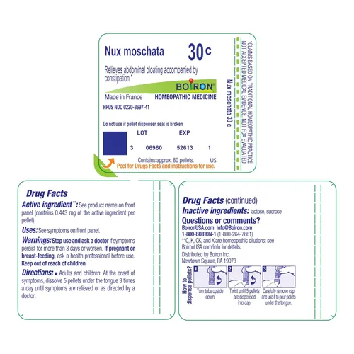 Vista 9 de BOIRON USA - Nux Moschata(Myristica) 30c [Salud y Belleza] Single-medicine homeopathic pellets for Abdominal Bloating & Constipation. Size: 80
