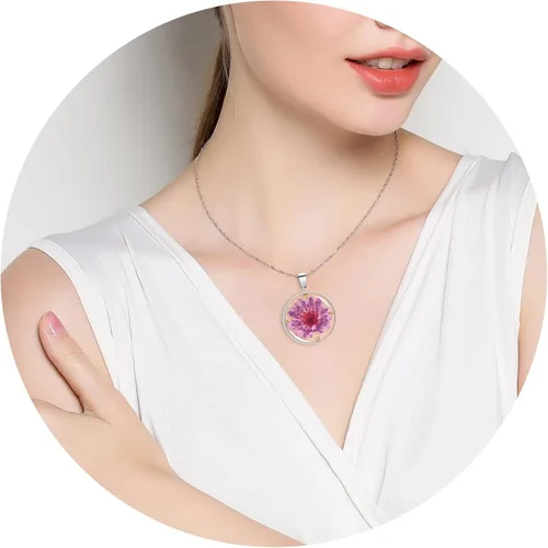 Vista 75 de Pressed Flower Necklace Gift for Women Personalized Handmade Necklaces Birth Flower Necklace