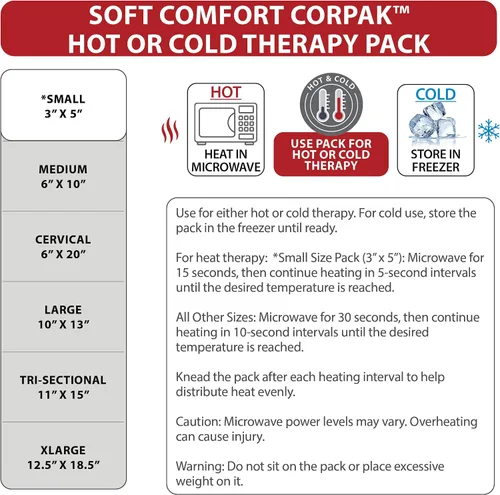 Vista 7 de Compresa para tratamiento Hot and Cold Core Products CorPak Soft Comfort - Fabricado en EE. UU., Azul, 1 Flexible reusable therapy pack delivers