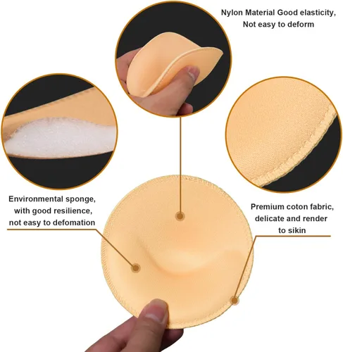 Vista 4 de TopBine 3 pares de almohadillas redondas de brasier insertadas en el pecho para coser en copas de brasier para mujer