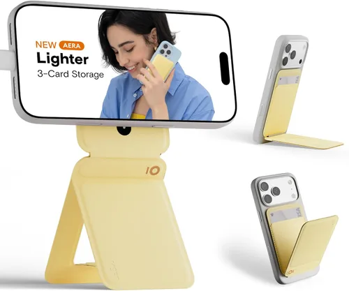 Vista 56 de MOFT Soporte de trípode para teléfono para iPhone, soporte para iPhone multiángulo, soporte para teléfono ligero y portátil, imanes fuertes, cuero