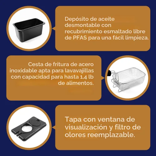 Vista 5 de Elite Gourmet Freidora de inmersión de 2 cuartos de galón, cesta extraíble