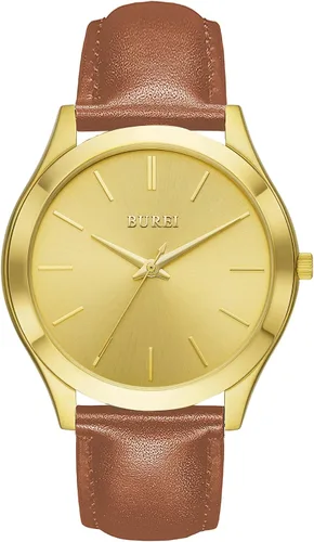 Vista 17 de BUREI Relojes para hombre de moda analógicos de acero inoxidable con movimiento de cuarzo impermeables, regalo para hombres.