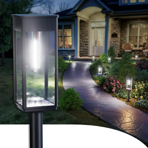 Vista 9 de ALFIOT - Farolas solares para camino al aire libre, luces solares para exteriores, impermeables IP65, encendido/apagado automático, luces de jardín