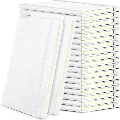 Vista 24 de Honoson 20 Pack Lined Journal Notebooks A5 Hardcover Executive Notebook 5.5" x 8.3" PU Leather Wide Ruled Journals Bulk with Elastic Band for Home