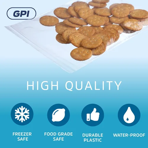 Vista 5 de GPI - Bolsas con cremallera de 7 x 10 pulgadas, bolsas de plástico transparente con cierre con cierre superior resellable para sándwiches
