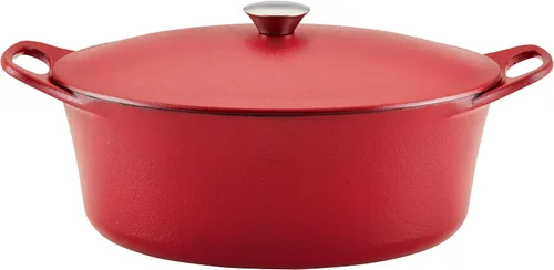Vista 13 de Rachael Ray NITRO - Horno holandés de hierro fundido, 6.5 cuartos de galón, azul agave