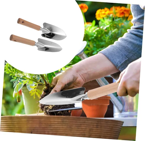 Vista 9 de Balacoo Juego de herramientas de mano de jardín ergonómico 2pcs pala de acero inoxidable para jardinería al aire libre e
