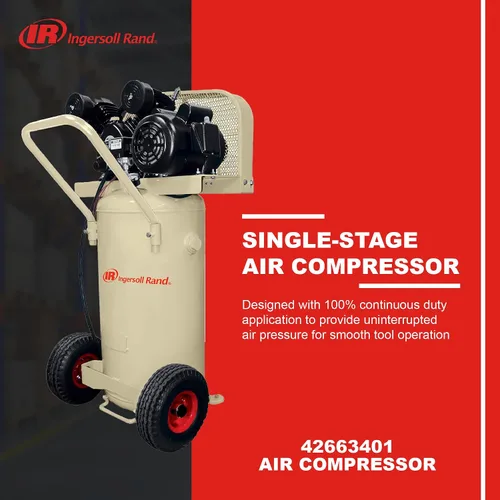 Vista 13 de Ingersoll Rand P1.5IU-A9 2hp 20 gal Compresor de una etapa (115/1) 42663401 Delivers 5.2 CFM at 90 PSI, features a 20-gallon tank and durable