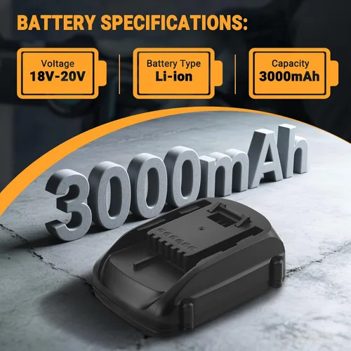Vista 3 de Shentec Batería de 3.0Ah 18V y 20V compatible con Worx WA3512 WA3511 WA3512.1, también compatible con batería de iones de litio de 20V WA3520