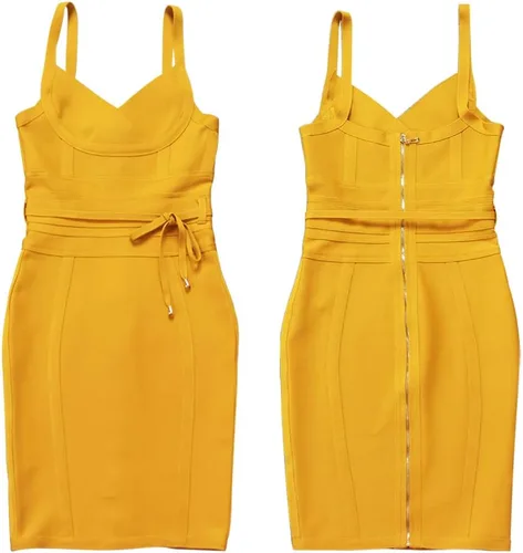 Vista 3 de Vestidos sin mangas con cinturón ajustado para fiesta