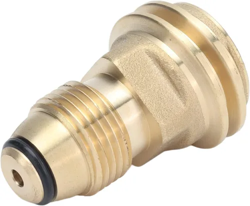 Vista 6 de Adaptador de accesorios de latón para tanque, conexión rápida con conexión hermética para válvula de cilindro de parrilla de gas, hecho