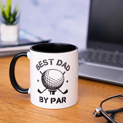 Vista 3 de decorluxes Regalos de golf para papá, taza de cerámica de 11 onzas, taza para el mejor papá por par, divertido regalo de golf para hombres, marido