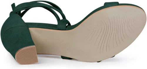 Vista 5 de Allegra K Sandalias de tacón de bloque con cordones para mujer