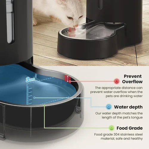 Vista 5 de CZPET Dispensador de agua para mascotas 7L con soporte ajustable A25A