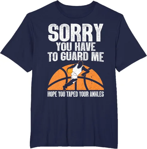 Vista 45 de Camiseta divertida de baloncesto para hombres y mujeres, Negro