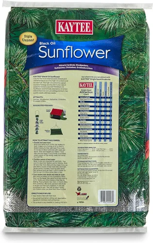 Vista 2 de Kaytee Alimento para Aves Silvestres de Girasol con Aceite Negro, 20 Libras