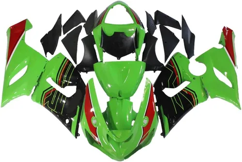 Vista 12 de US STOCK Carenado rojo apto para Kawasaki Ninja 2005 2006 ZX6R 636 ZX-6R inyección ABS plásticos posventa carrocería marco 05 06 f.rojo