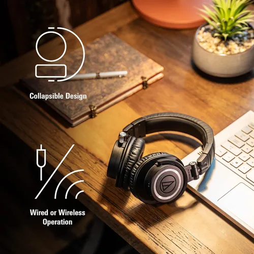 Vista 6 de Audio-Technica ATH-M50XBT2 Auriculares inalámbricos, color negro