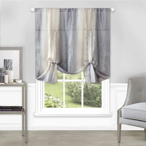 Vista 12 de PowerSellerUSA Designer Home - Paneles de cortina semitransparentes a rayas multicolor (beige, bufanda de 50 x 144 pulgadas)
