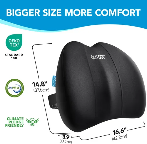 Vista 7 de QUTOOL - Soporte lumbar patentado para aliviar la presión de la silla de Mejora la postura, almohada ergonómica de apoyo para la espalda baja