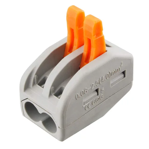 Vista 2 de 50 conectores de palanca, tuercas de combinación de 2 conductores, conectores de cable compactos, terminal de conexión rápida 28-12 AWG adecuado