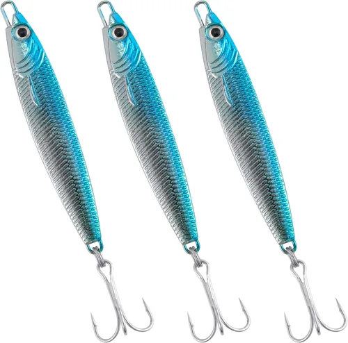 Vista 9 de Dr.Fish Anzuelos de Jigging Cuchara de Jigging para Pesca en Agua Salada Señuelos de Casting Cuchara de Metal para Pesca en Surf Señuelos