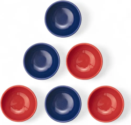 Vista 2 de Bascuda Juego de 6 cuencos pequeños de cerámica (3.1 in) – Ramequines multiusos para guarniciones, inmersiones, postres, sopas, cereales