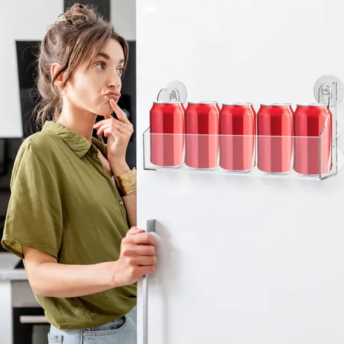 Vista 5 de Caja organizadora transparente, estante flotante de acrílico para pared, para baño, ventosa, ventana, para plantas de interior, jardín, 14,7 a 14.1